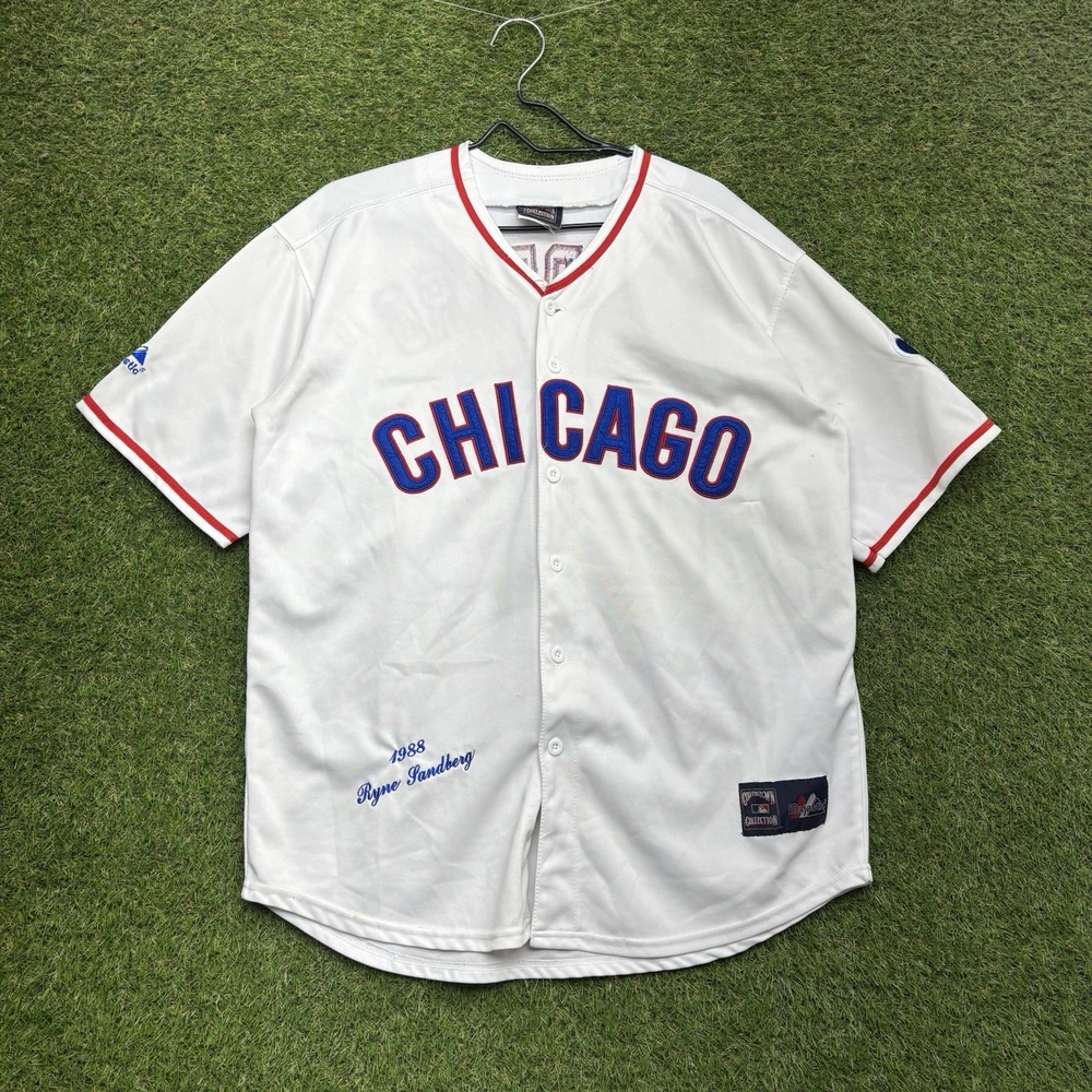 Ryne Sandberg Cubs Jersey Mens XL Majestic Cooperstown Collection #23 Sandberg